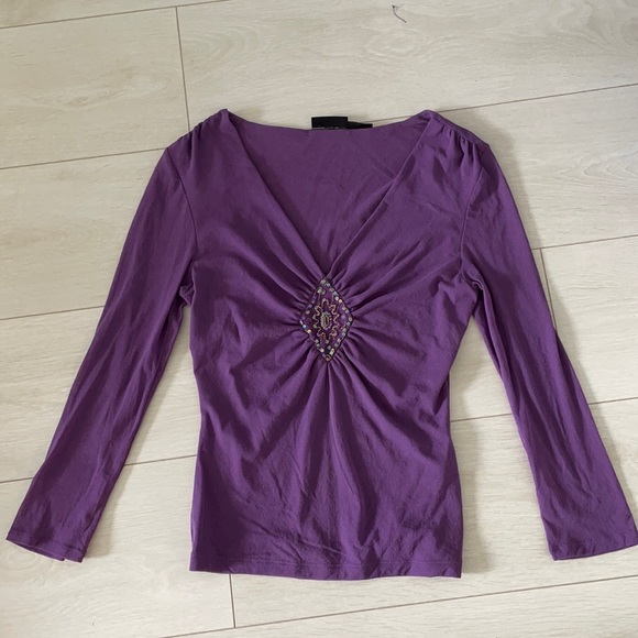 The Limited Tops - Purple long sleeve top
